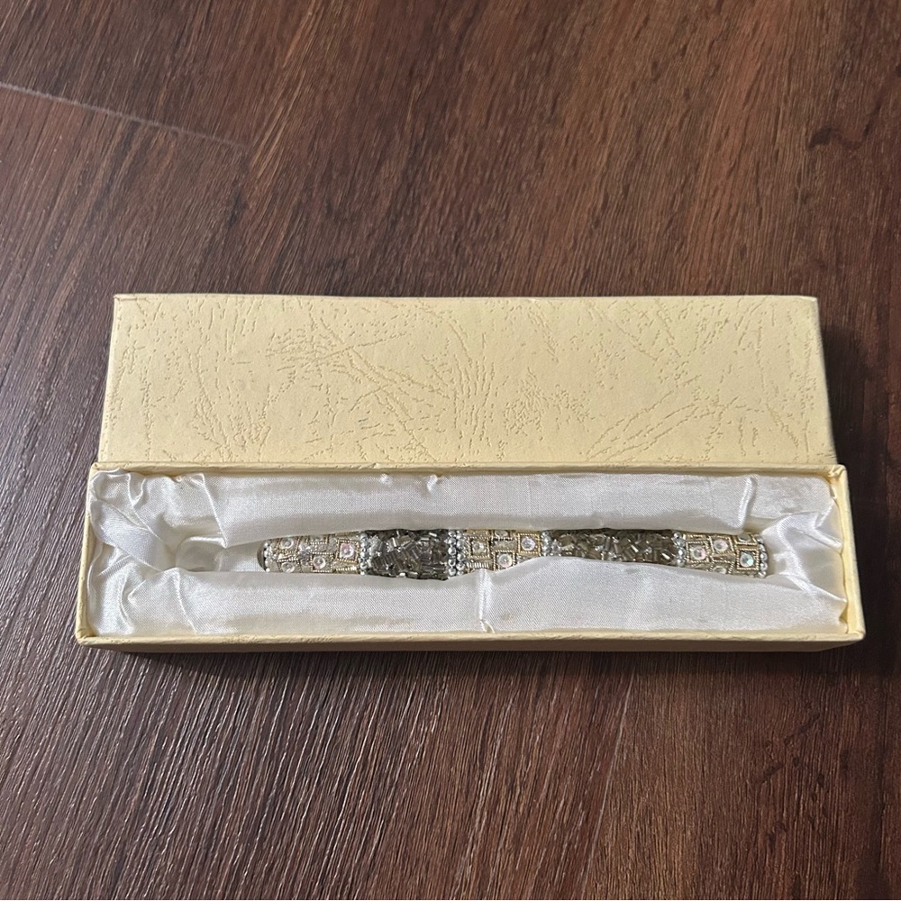 NEW Stylo Rose Silver Rhinestone Pen